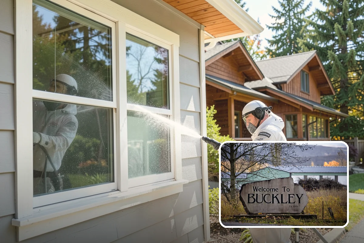Glass Cleaning in Buckley, Pierce County, WA - Delivers streak-free clarity on exterior glass