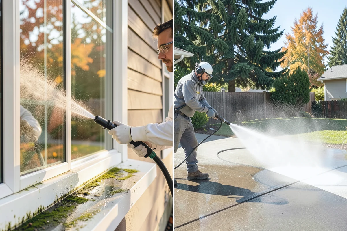 Glass Cleaning in Buckley, Pierce County, WA - Rinse loose debris and pollen from the glass