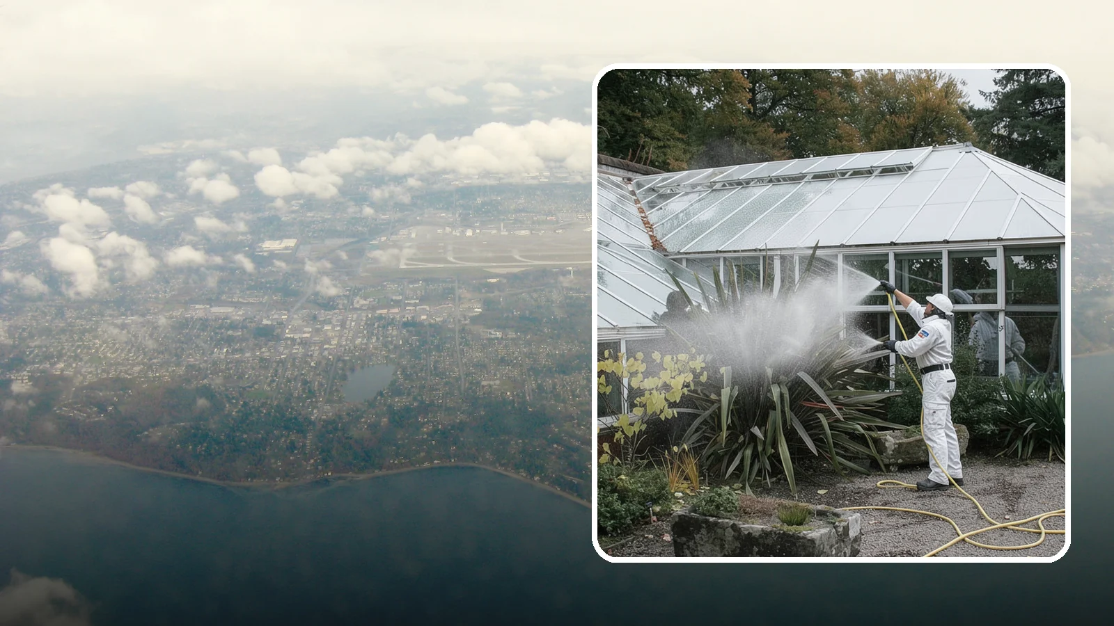 Glass Cleaning in Burien, King County, WA - Streak-free exterior glass cleaning for windows, doors, and glass features that cuts through Northwest grime and mineral spotting.