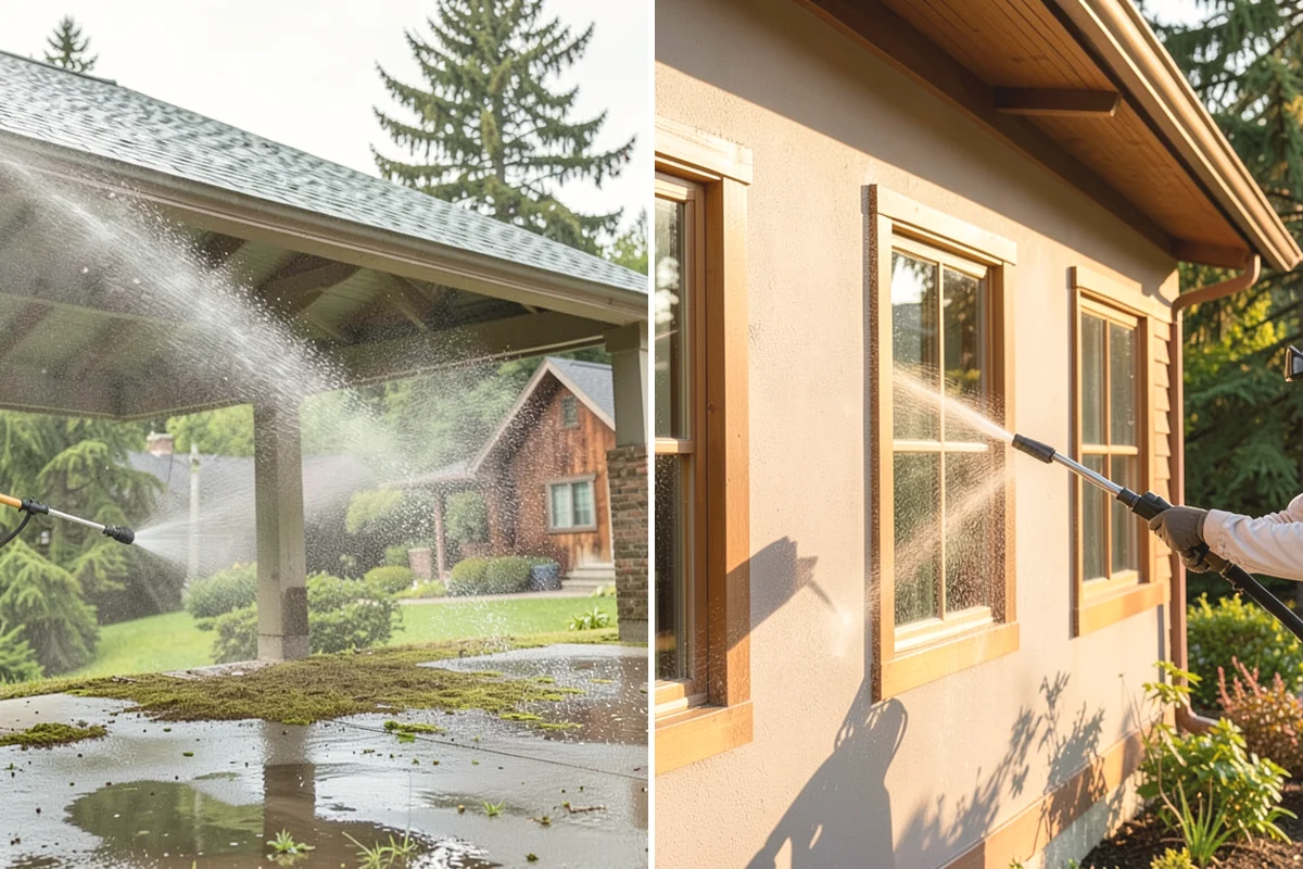 Glass Cleaning in Burien, King County, WA - Rinse loose debris and pollen from the glass
