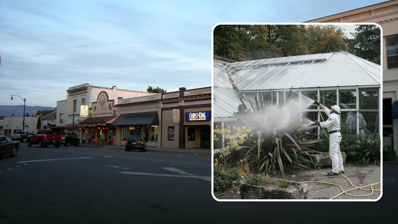 Glass Cleaning in Burlington, Skagit County, WA - Streak-free exterior glass cleaning for windows, doors, and glass features that cuts through Northwest grime and mineral spotting.