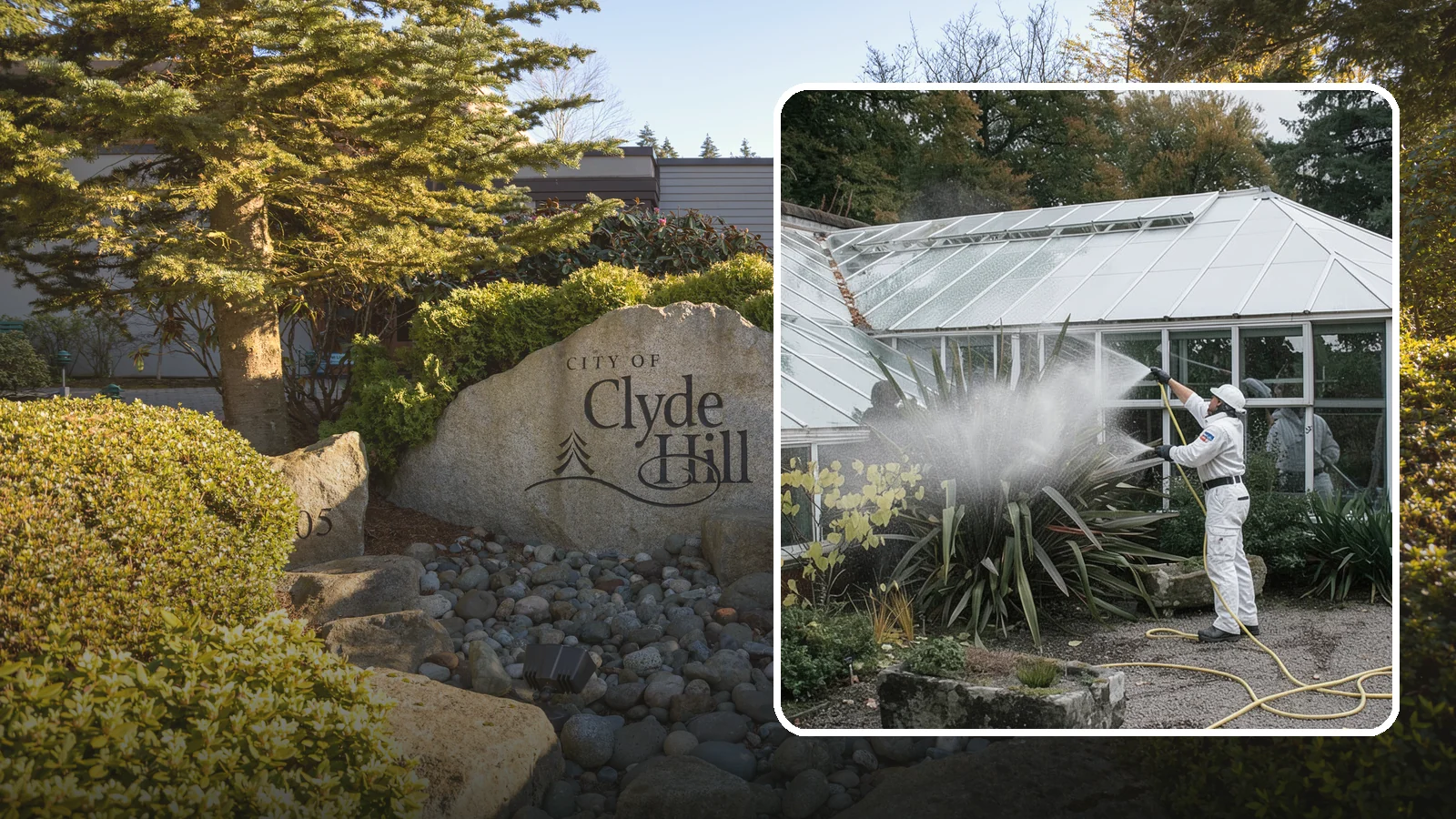 Glass Cleaning in Clyde Hill, King County, WA - Streak-free exterior glass cleaning for windows, doors, and glass features that cuts through Northwest grime and mineral spotting.