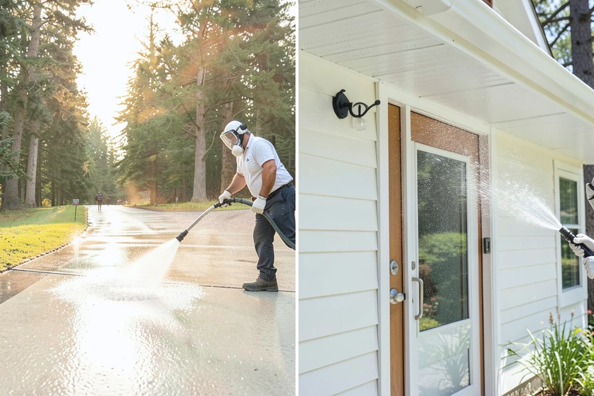 Glass Cleaning in Coupeville, Island County, WA - Rinse loose debris and pollen from the glass
