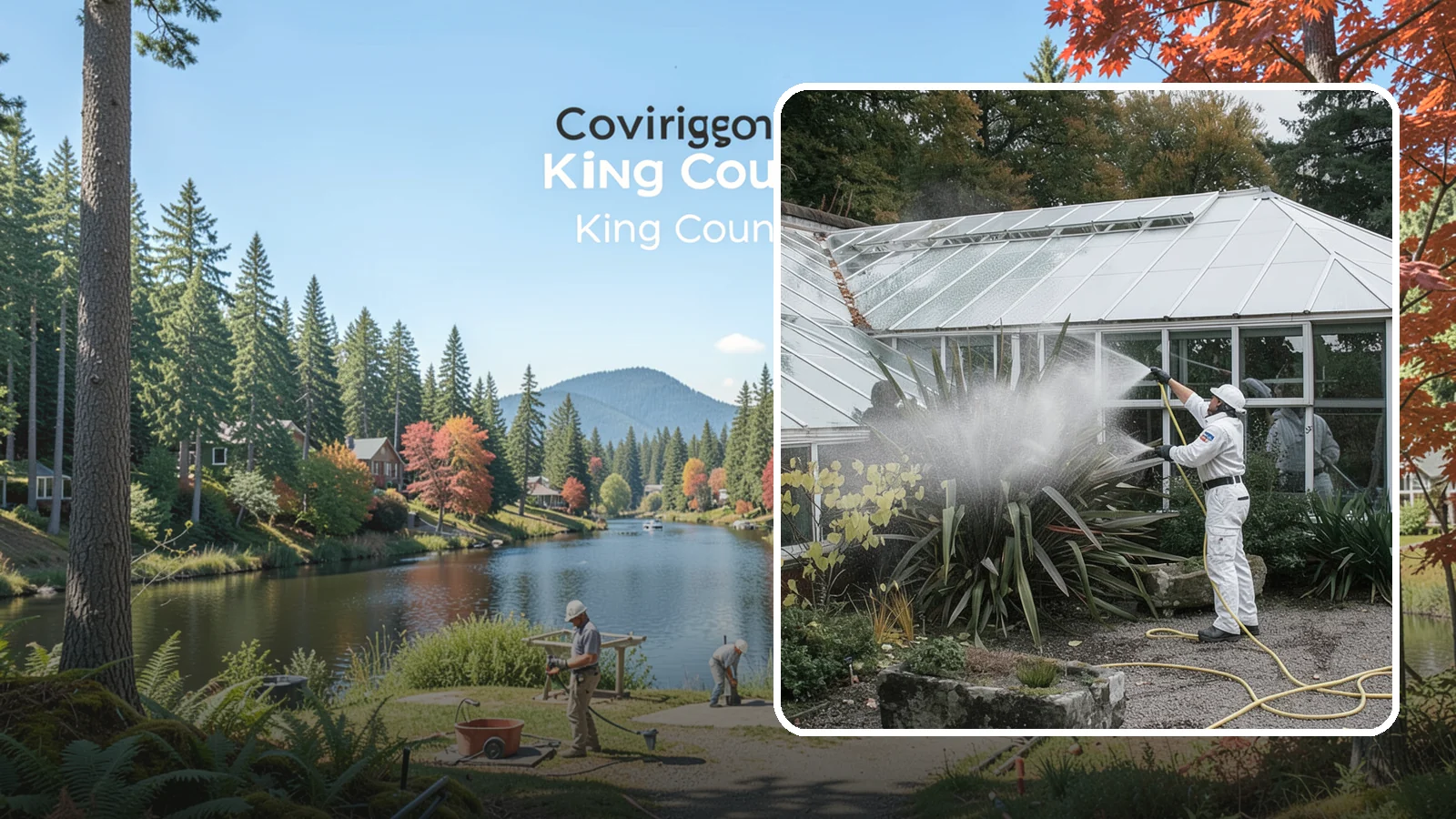 Glass Cleaning in Covington, King County, WA - Streak-free exterior glass cleaning for windows, doors, and glass features that cuts through Northwest grime and mineral spotting.