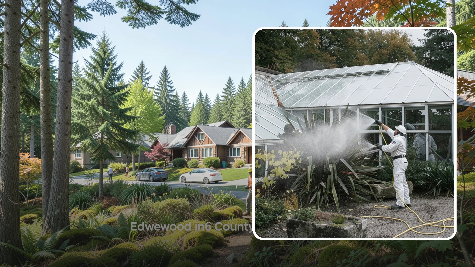 Glass Cleaning in Edgewood, Pierce County, WA - Streak-free exterior glass cleaning for windows, doors, and glass features that cuts through Northwest grime and mineral spotting.