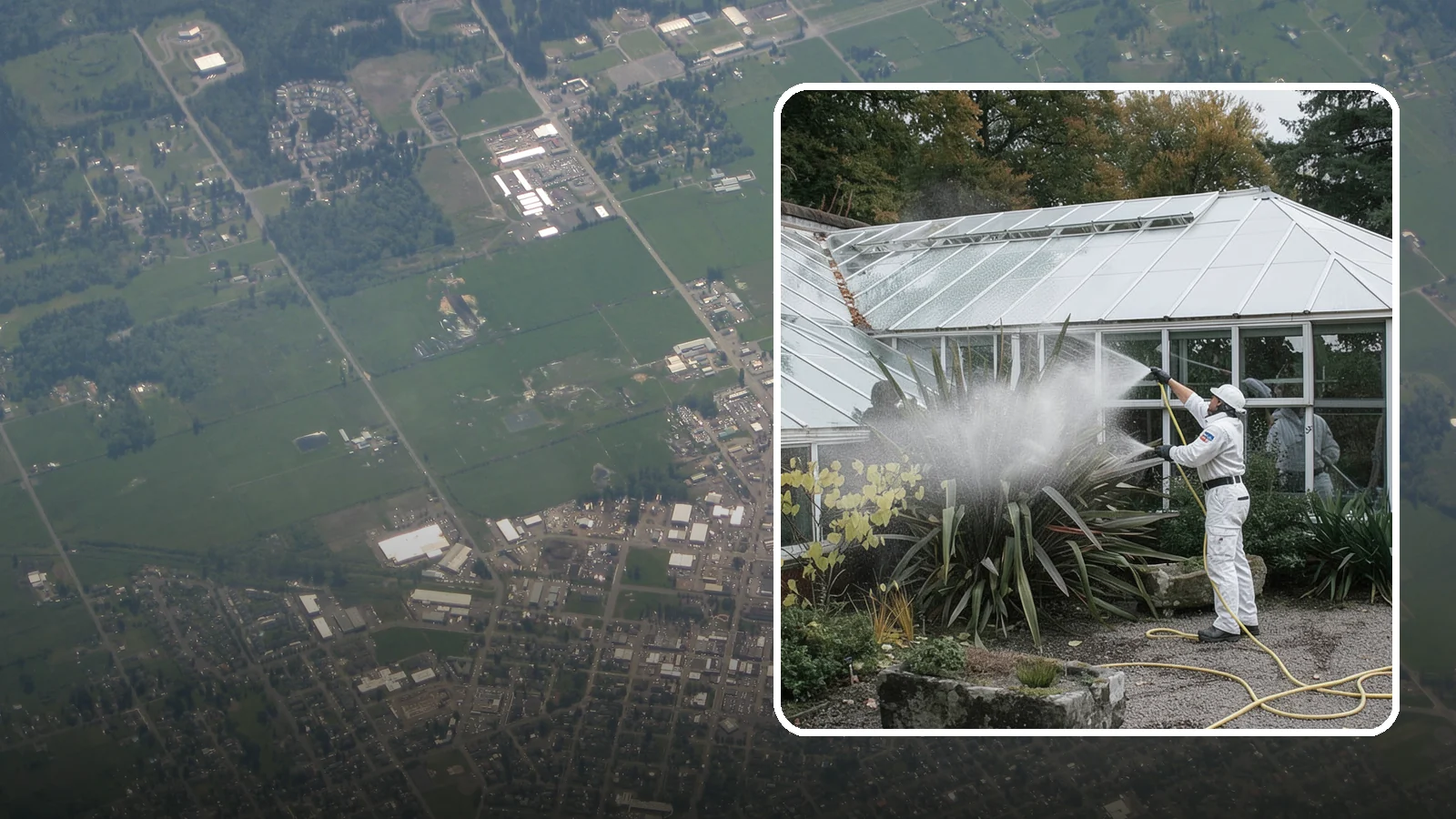 Glass Cleaning in Enumclaw, King County, WA - Streak-free exterior glass cleaning for windows, doors, and glass features that cuts through Northwest grime and mineral spotting.