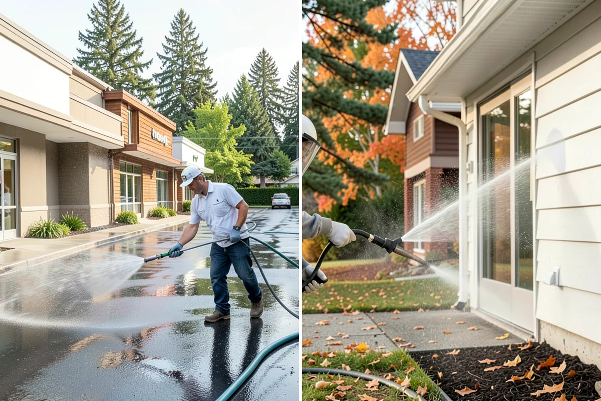 Glass Cleaning in Enumclaw, King County, WA - Rinse loose debris and pollen from the glass