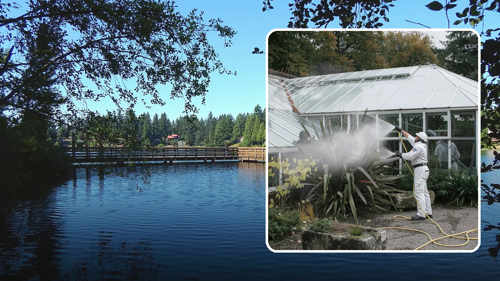 Glass Cleaning in Federal Way, King County, WA - Streak-free exterior glass cleaning for windows, doors, and glass features that cuts through Northwest grime and mineral spotting.