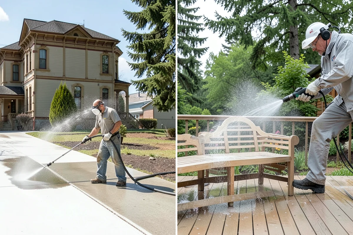Glass Cleaning in Hunts Point, King County, WA - Rinse loose debris and pollen from the glass