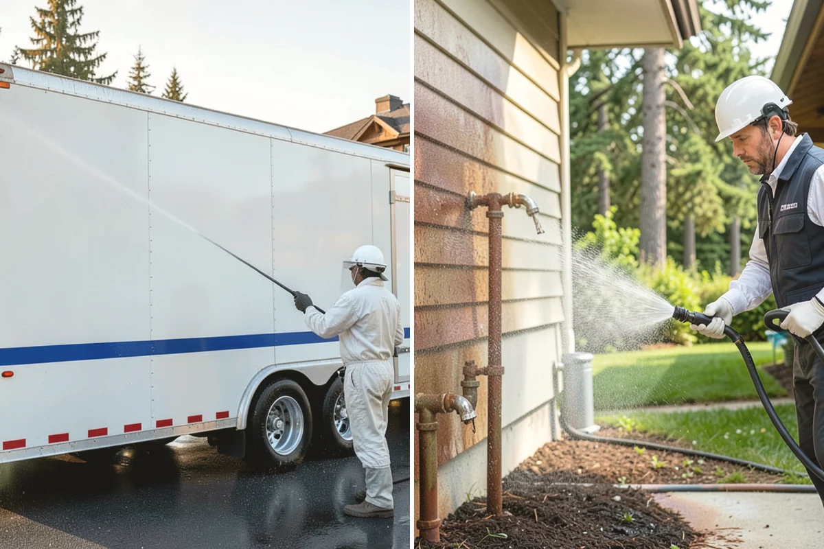 Glass Cleaning in Issaquah, King County, WA - Rinse loose debris and pollen from the glass