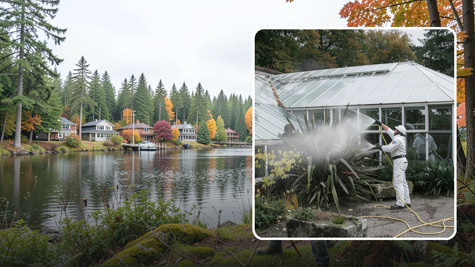 Glass Cleaning in La Conner, Skagit County, WA - Streak-free exterior glass cleaning for windows, doors, and glass features that cuts through Northwest grime and mineral spotting.