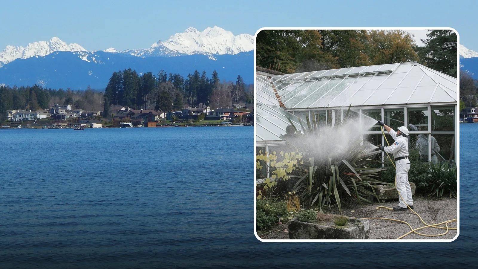 Glass Cleaning in Lake Stevens, Snohomish County, WA - Streak-free exterior glass cleaning for windows, doors, and glass features that cuts through Northwest grime and mineral spotting.