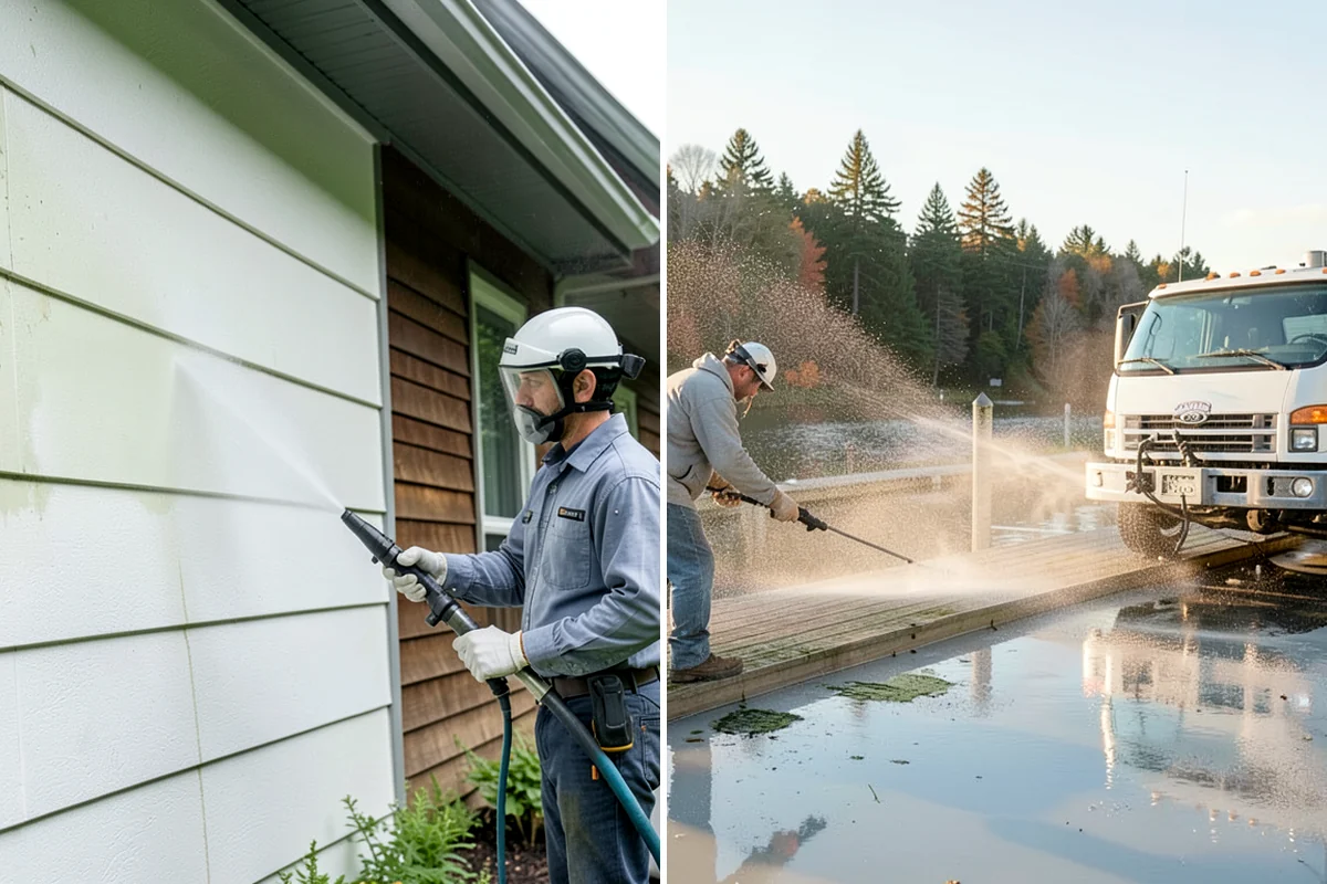 Glass Cleaning in Lakewood, Pierce County, WA - Rinse loose debris and pollen from the glass