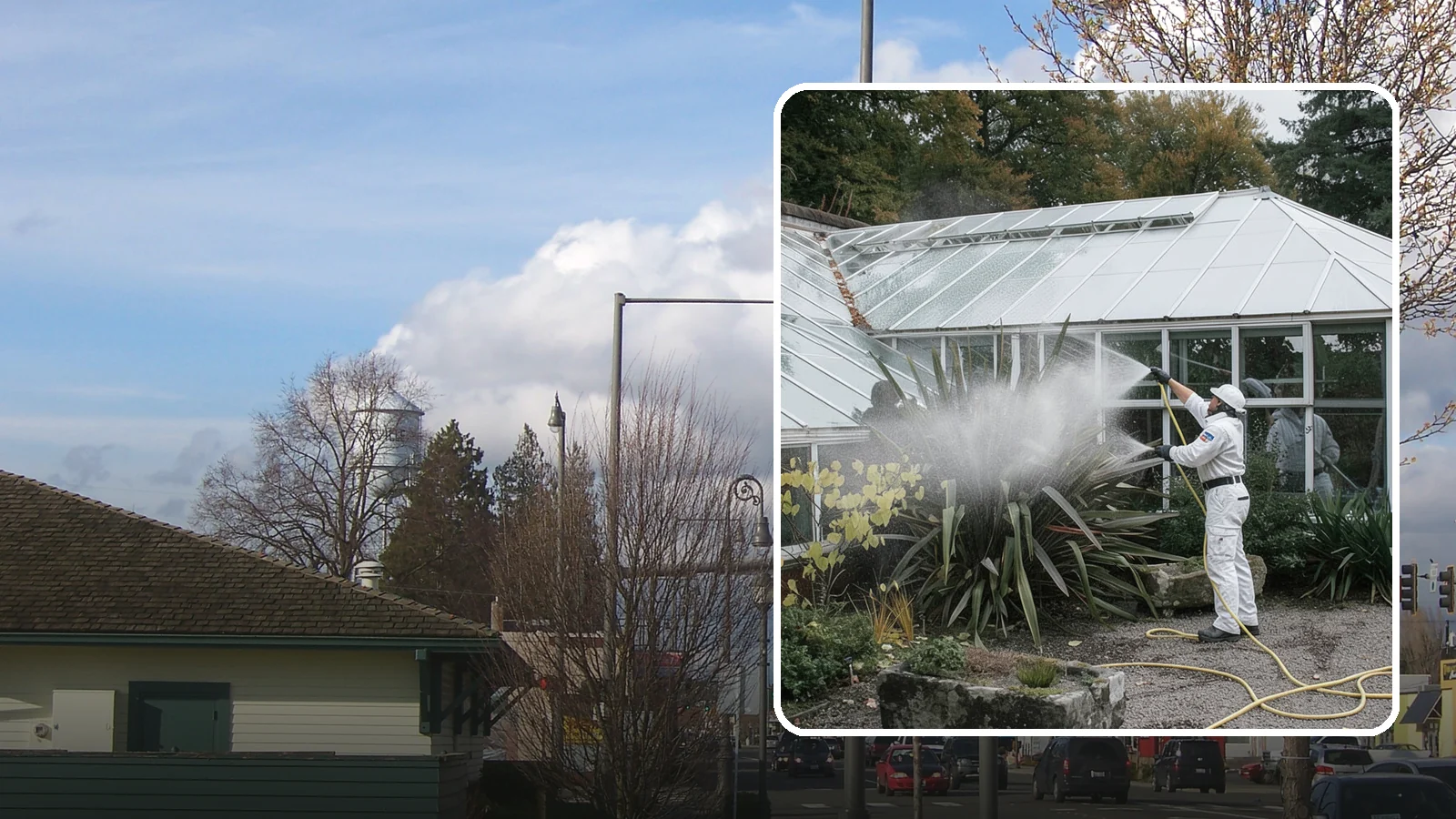 Glass Cleaning in Marysville, Snohomish County, WA - Streak-free exterior glass cleaning for windows, doors, and glass features that cuts through Northwest grime and mineral spotting.