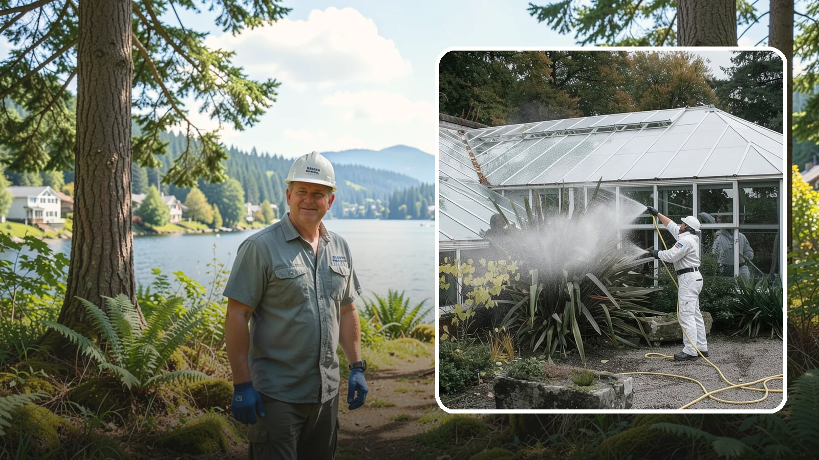 Glass Cleaning in Milton, King County, WA - Streak-free exterior glass cleaning for windows, doors, and glass features that cuts through Northwest grime and mineral spotting.