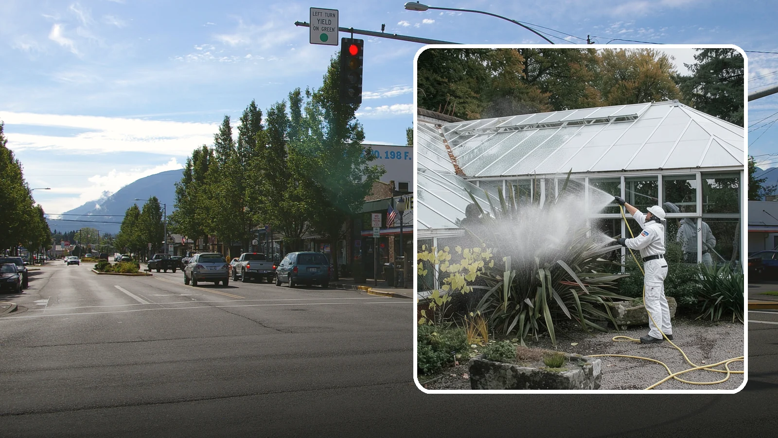 Glass Cleaning in North Bend, King County, WA - Streak-free exterior glass cleaning for windows, doors, and glass features that cuts through Northwest grime and mineral spotting.