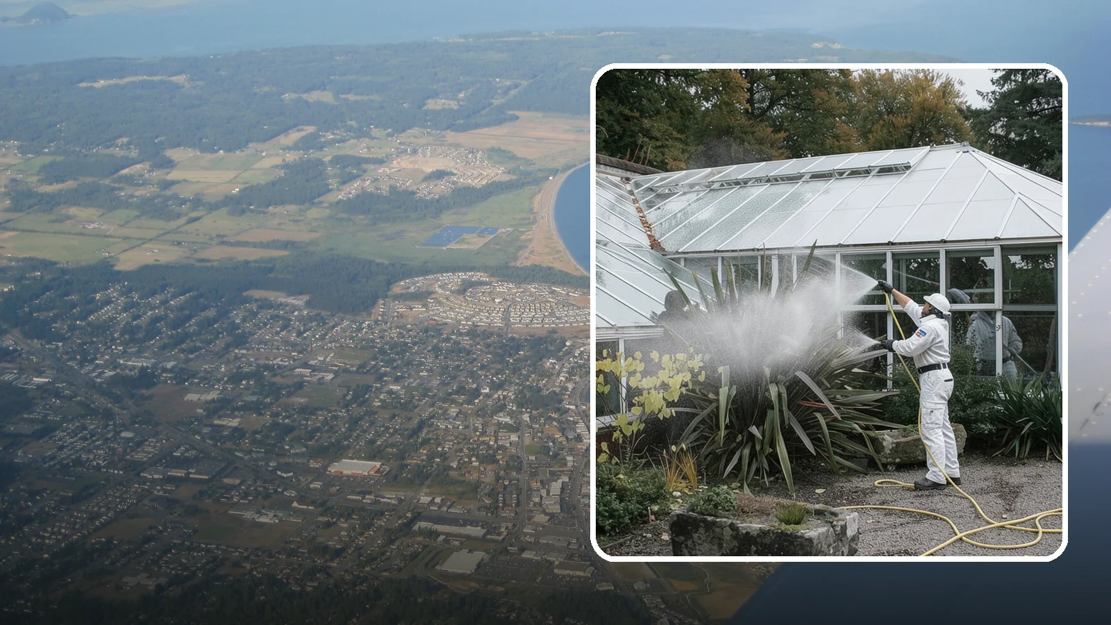 Glass Cleaning in Oak Harbor, Island County, WA - Streak-free exterior glass cleaning for windows, doors, and glass features that cuts through Northwest grime and mineral spotting.