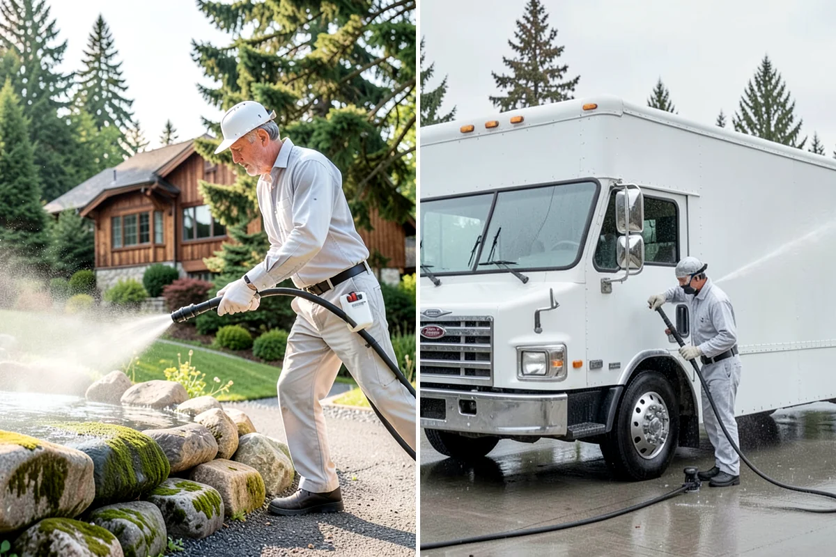 Glass Cleaning in Pacific, King County, WA - Rinse loose debris and pollen from the glass