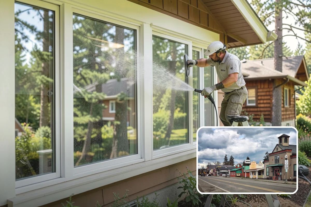 Glass Cleaning in Roy, Pierce County, WA - Delivers streak-free clarity on exterior glass