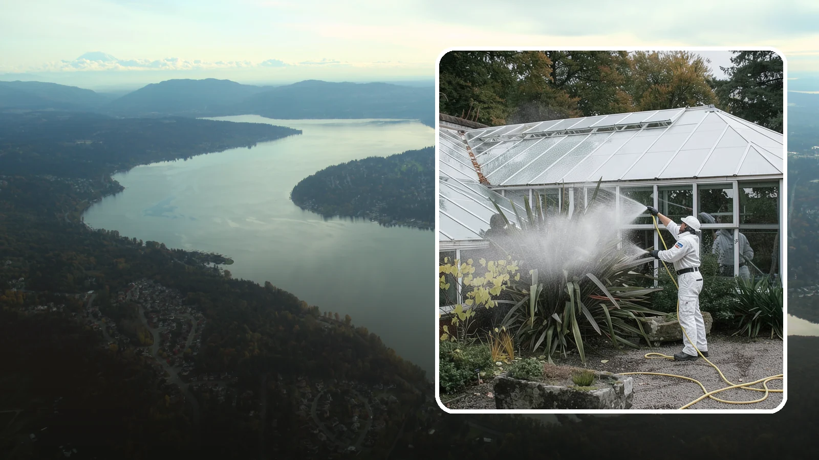 Glass Cleaning in Sammamish, King County, WA - Streak-free exterior glass cleaning for windows, doors, and glass features that cuts through Northwest grime and mineral spotting.