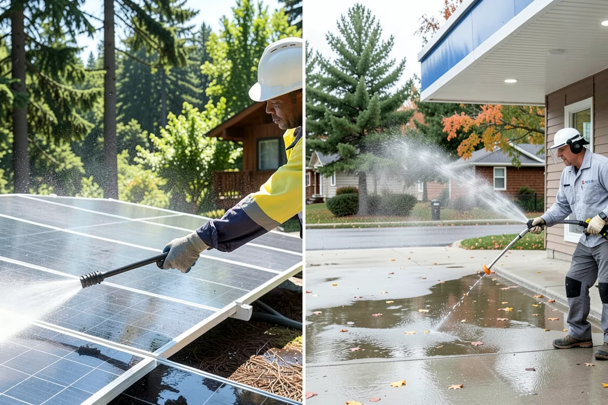 Glass Cleaning in Snoqualmie, King County, WA - Rinse loose debris and pollen from the glass