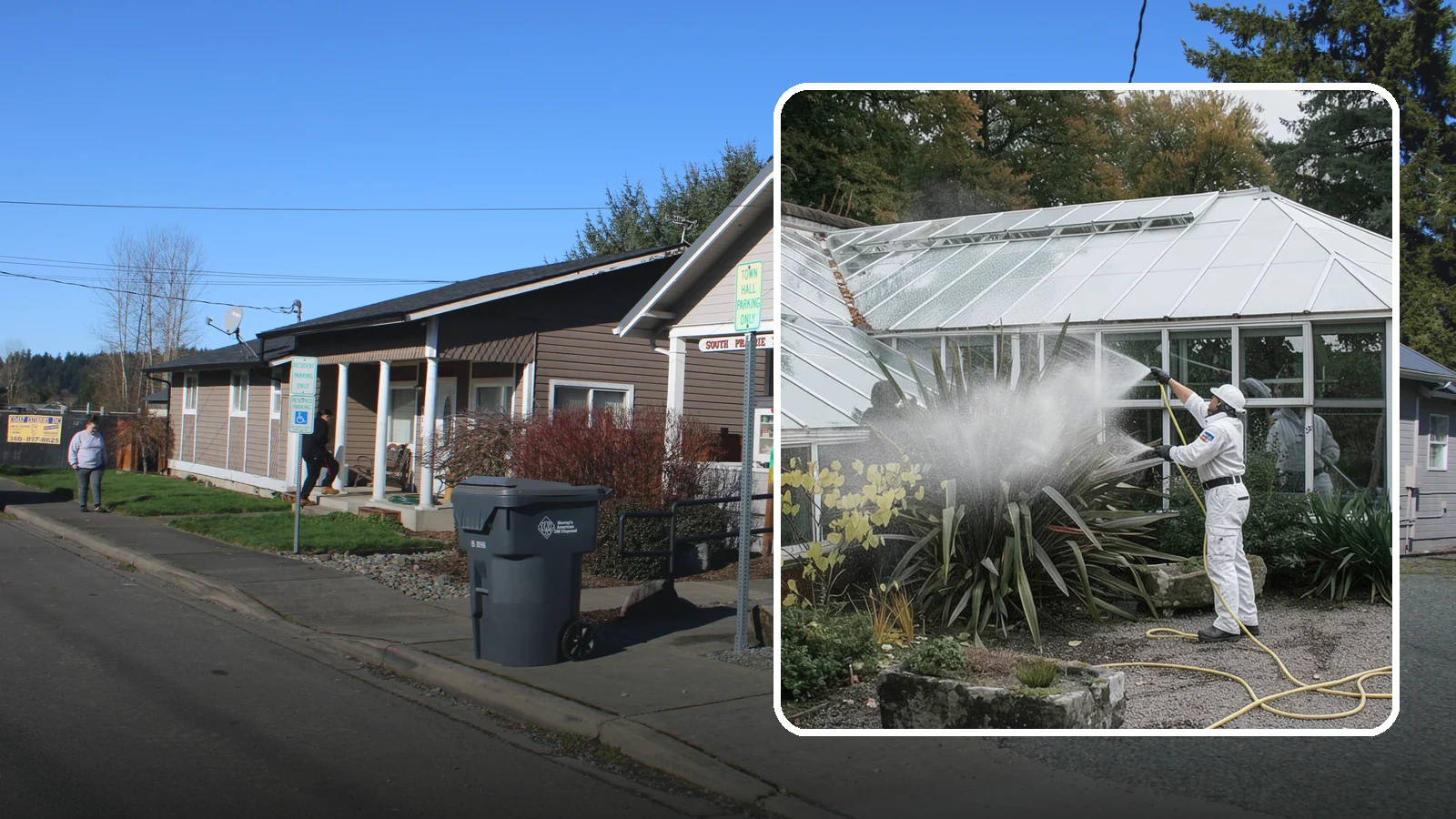 Glass Cleaning in South Prairie, Pierce County, WA - Streak-free exterior glass cleaning for windows, doors, and glass features that cuts through Northwest grime and mineral spotting.