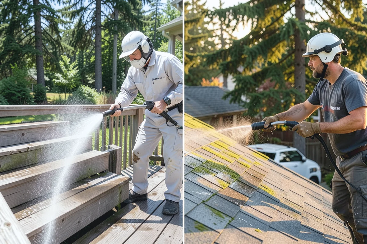 Glass Cleaning in South Prairie, Pierce County, WA - Rinse loose debris and pollen from the glass