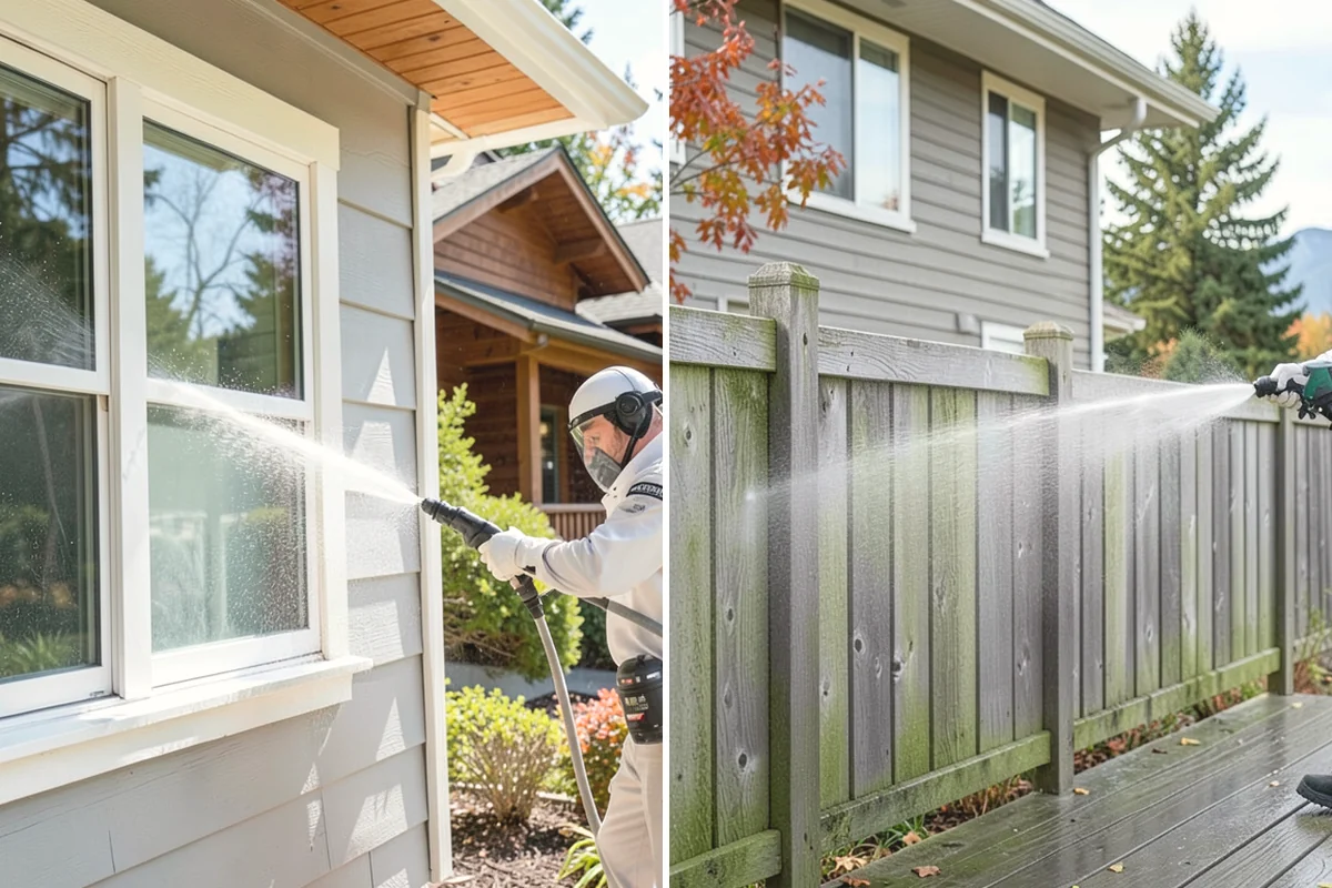 Glass Cleaning in Steilacoom, Pierce County, WA - Rinse loose debris and pollen from the glass
