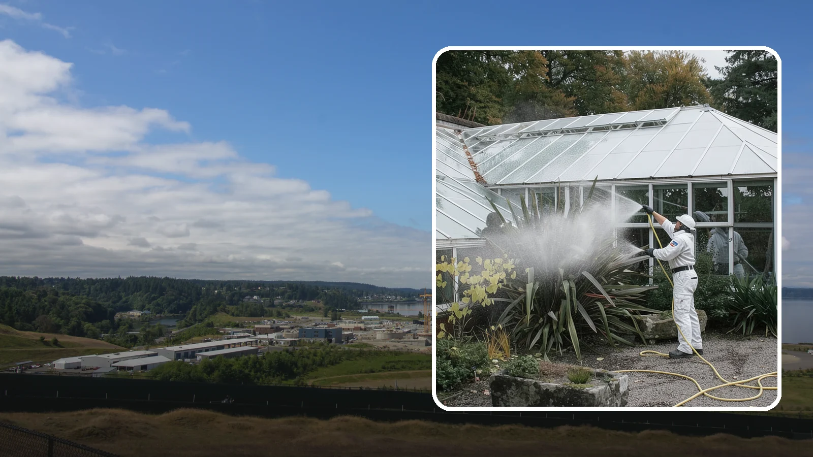 Glass Cleaning in University Place, Pierce County, WA - Streak-free exterior glass cleaning for windows, doors, and glass features that cuts through Northwest grime and mineral spotting.