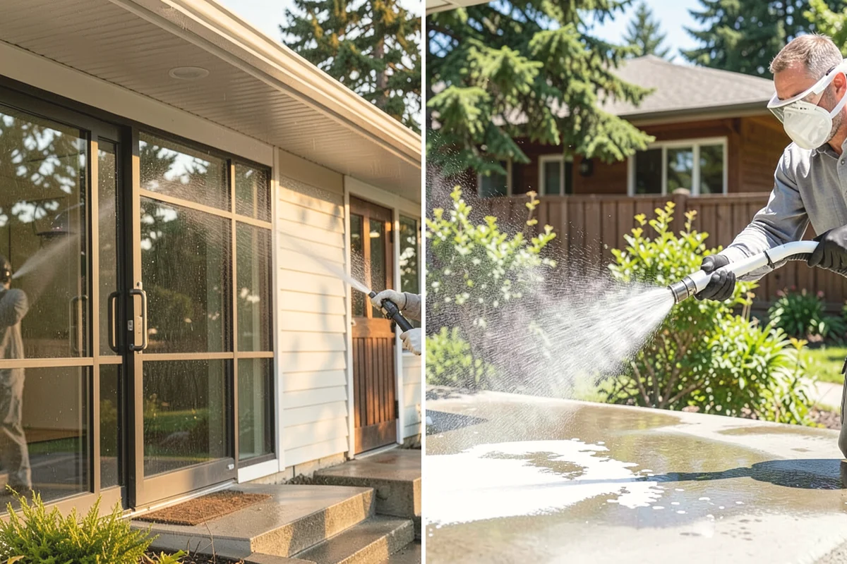 Glass Cleaning in University Place, Pierce County, WA - Rinse loose debris and pollen from the glass