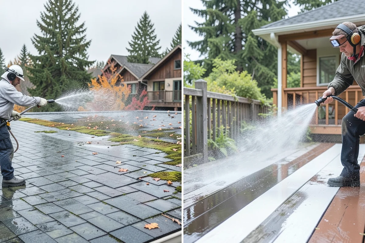 Glass Cleaning in Wilkeson, Pierce County, WA - Rinse loose debris and pollen from the glass