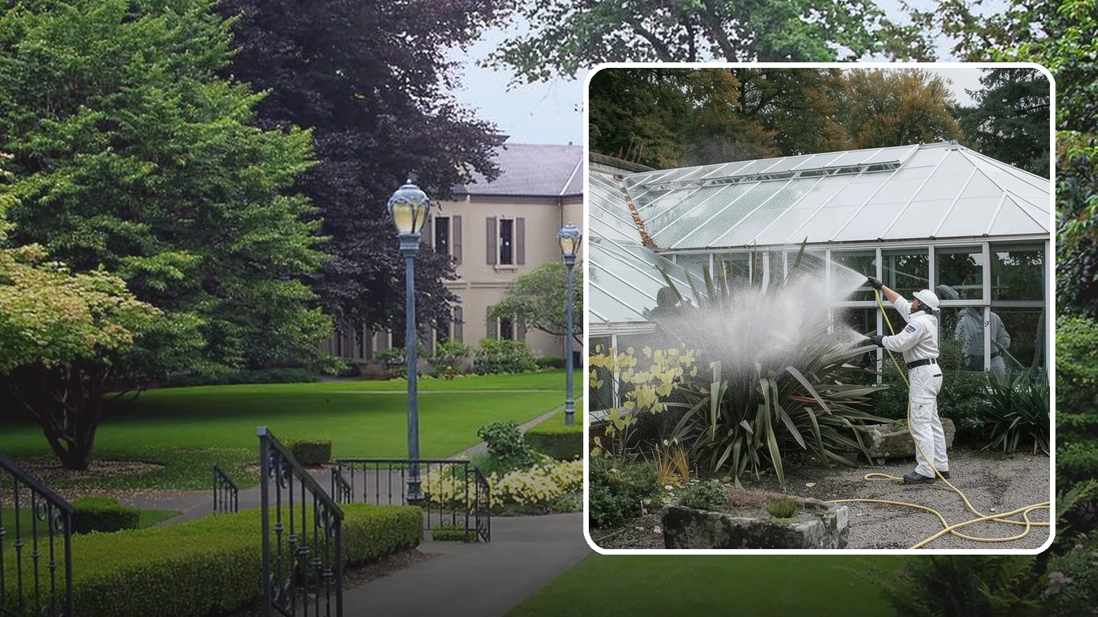 Glass Cleaning in Woodinville, King County, WA - Streak-free exterior glass cleaning for windows, doors, and glass features that cuts through Northwest grime and mineral spotting.
