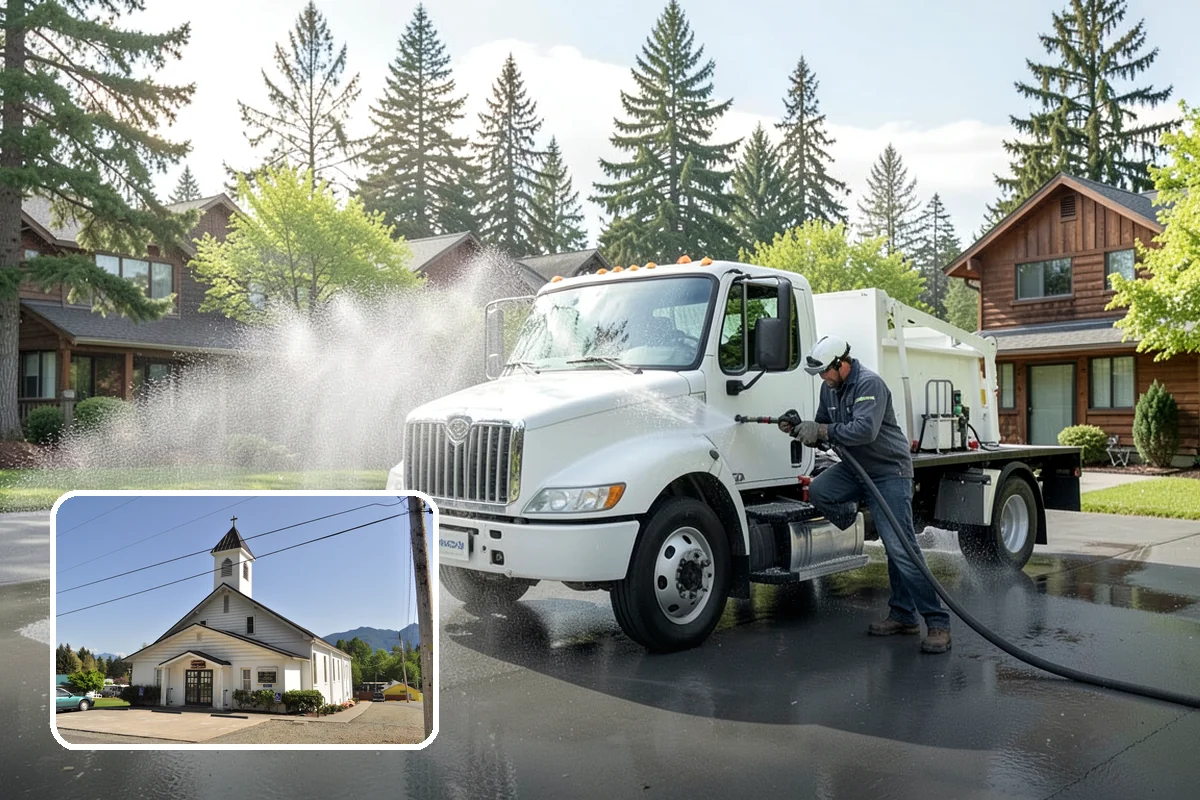 Glass Restoration Cleaning in Concrete, Skagit County, WA - Lifts layered mineral buildup ordinary washing leaves