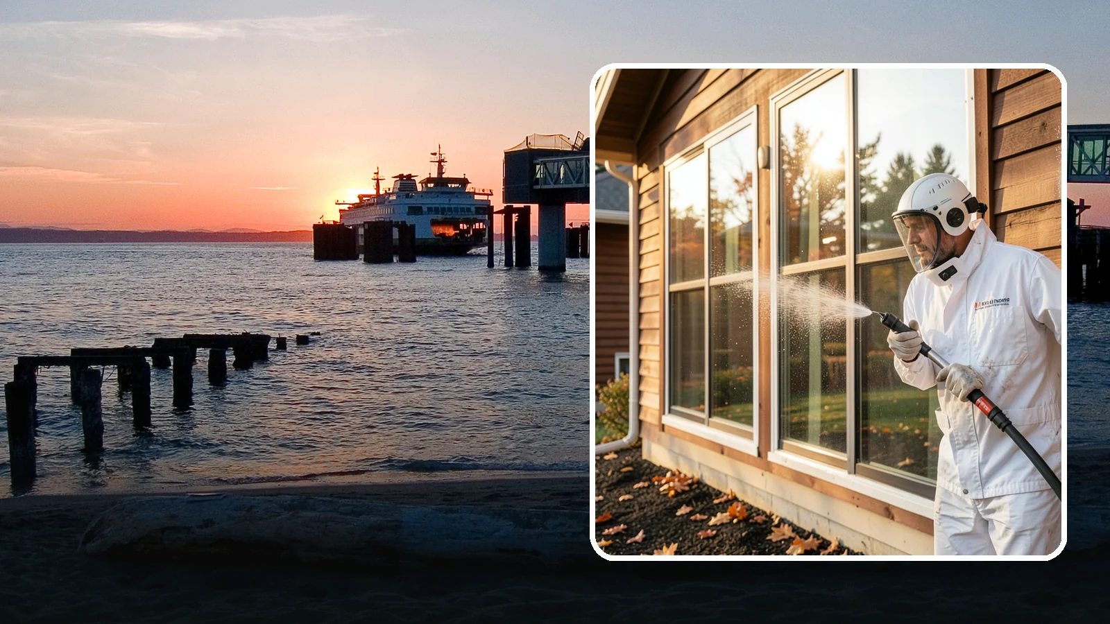 Glass Restoration Cleaning in Edmonds, Snohomish County, WA - Intensive restoration for neglected glass, lifting layered mineral buildup and staining that ordinary washing can't remove.