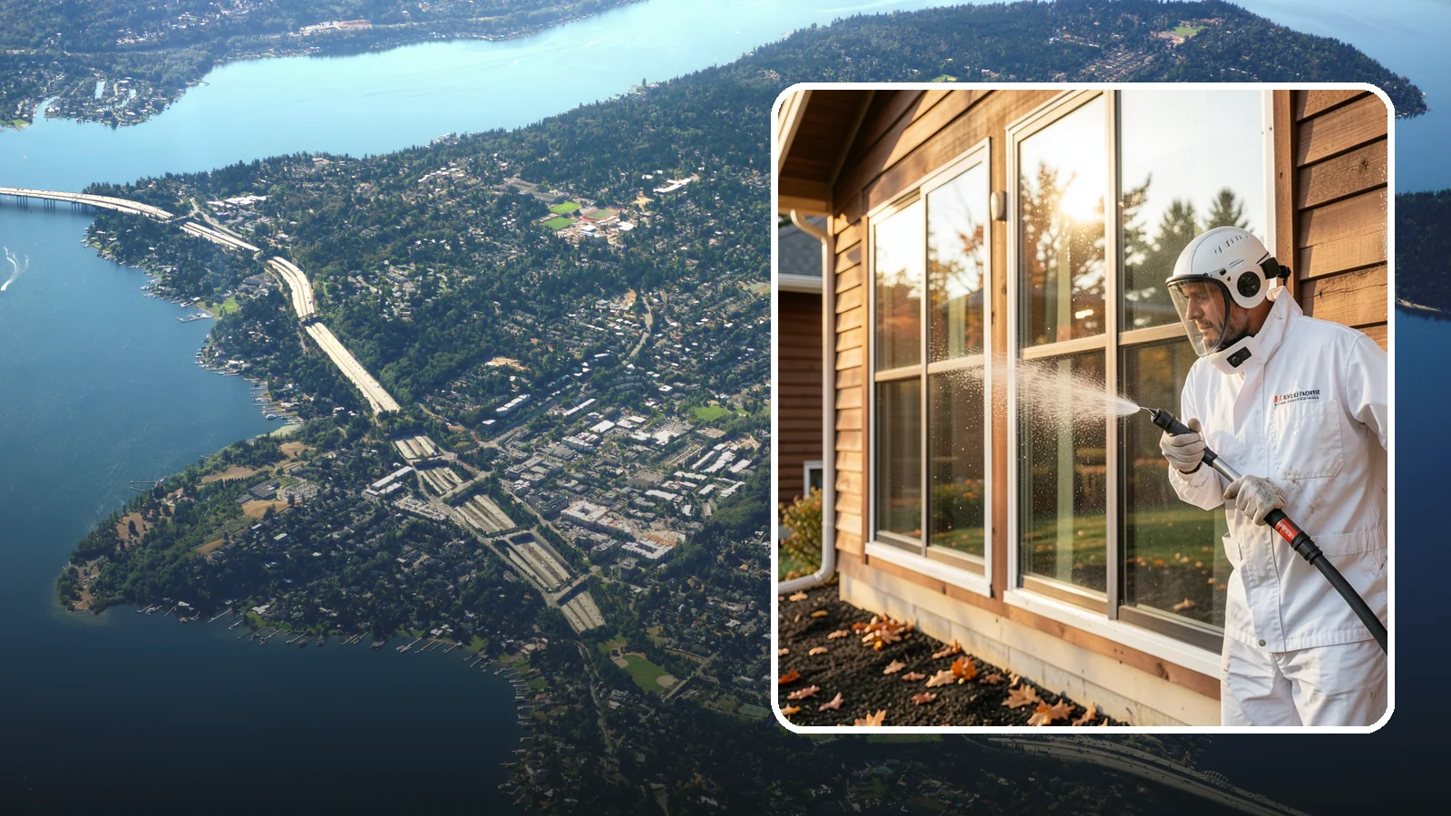 Glass Restoration Cleaning in Mercer Island, King County, WA - Intensive restoration for neglected glass, lifting layered mineral buildup and staining that ordinary washing can't remove.