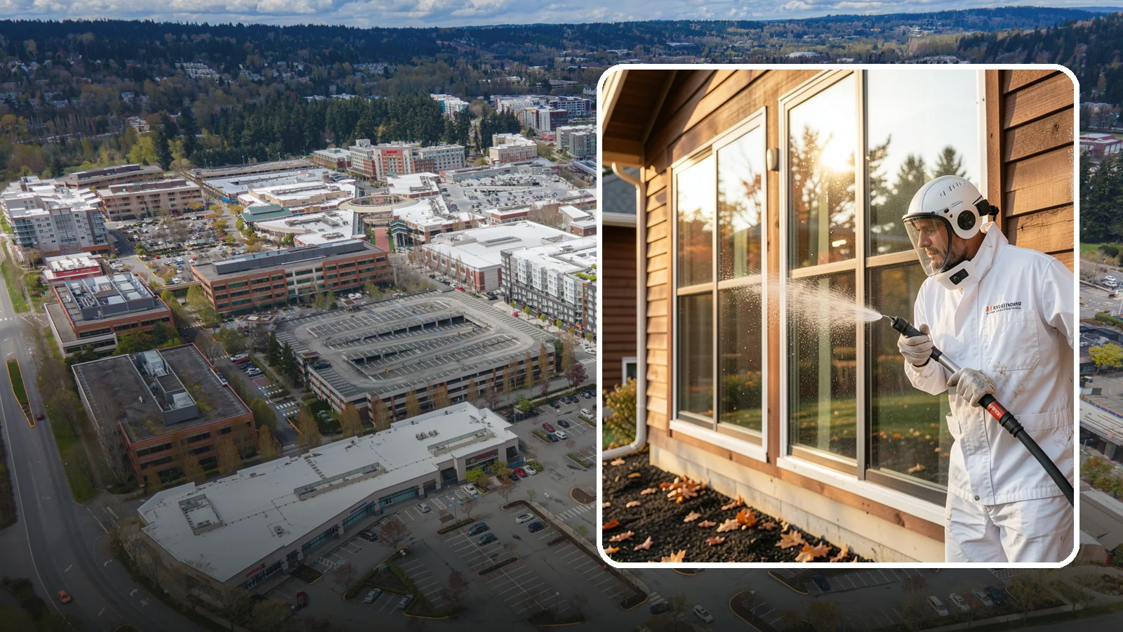 Glass Restoration Cleaning in Redmond, King County, WA - Intensive restoration for neglected glass, lifting layered mineral buildup and staining that ordinary washing can't remove.