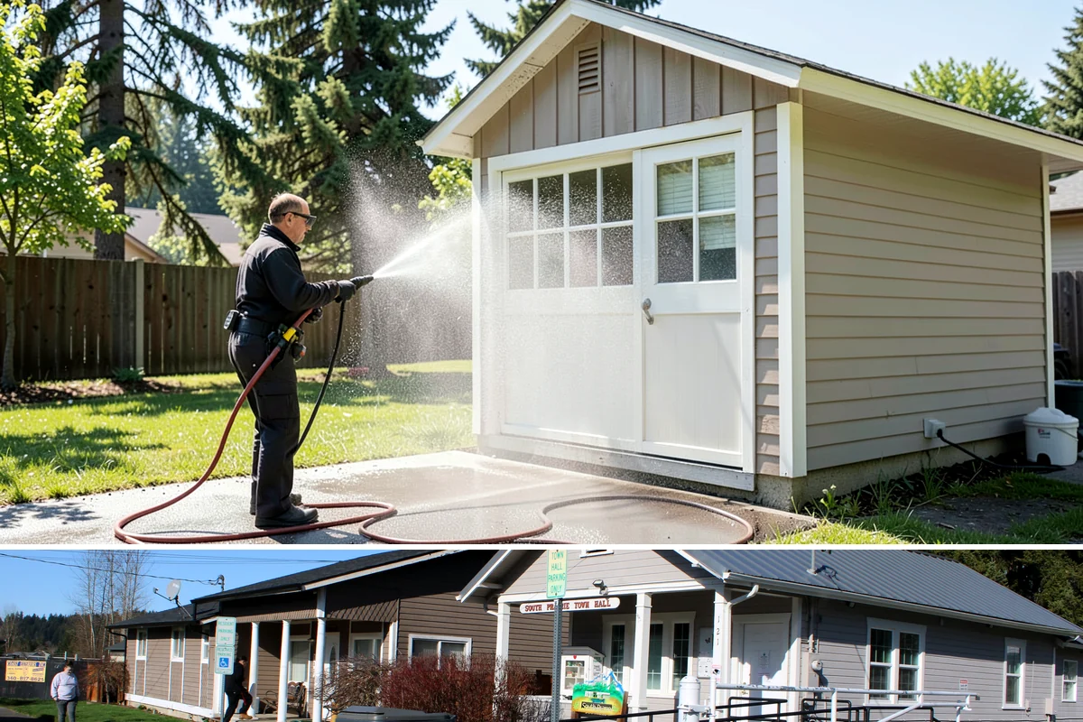 Glass Restoration Cleaning in South Prairie, Pierce County, WA - Restoration can be done year-round, though drier weather helps products dwell and rinse cleanly.