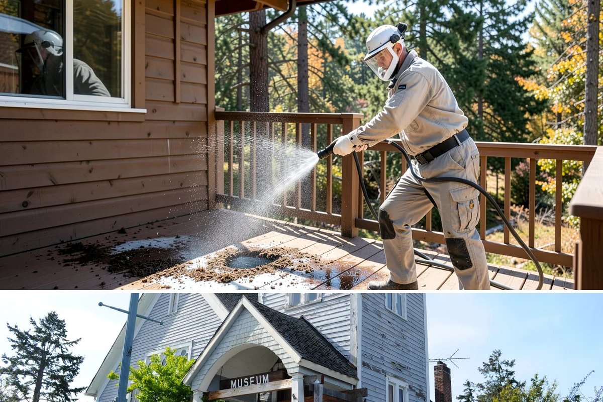 Glass Restoration Cleaning in Steilacoom, Pierce County, WA - Restoration can be done year-round, though drier weather helps products dwell and rinse cleanly.