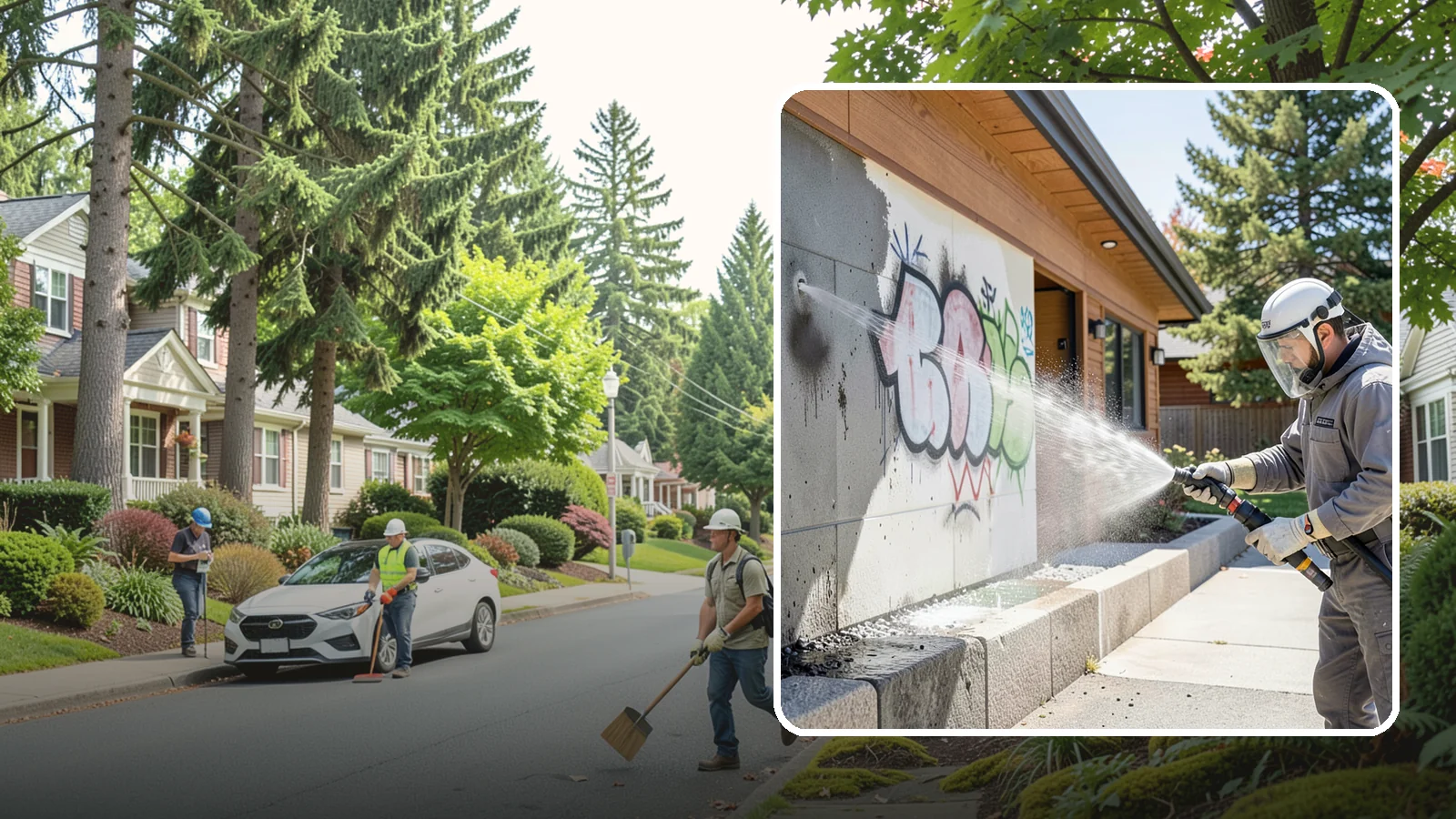 Graffiti Abatement Program in Beaux Arts Village, King County, WA - A recurring graffiti-removal program for commercial properties that erases tags fast from walls, signage, and hardscapes across...