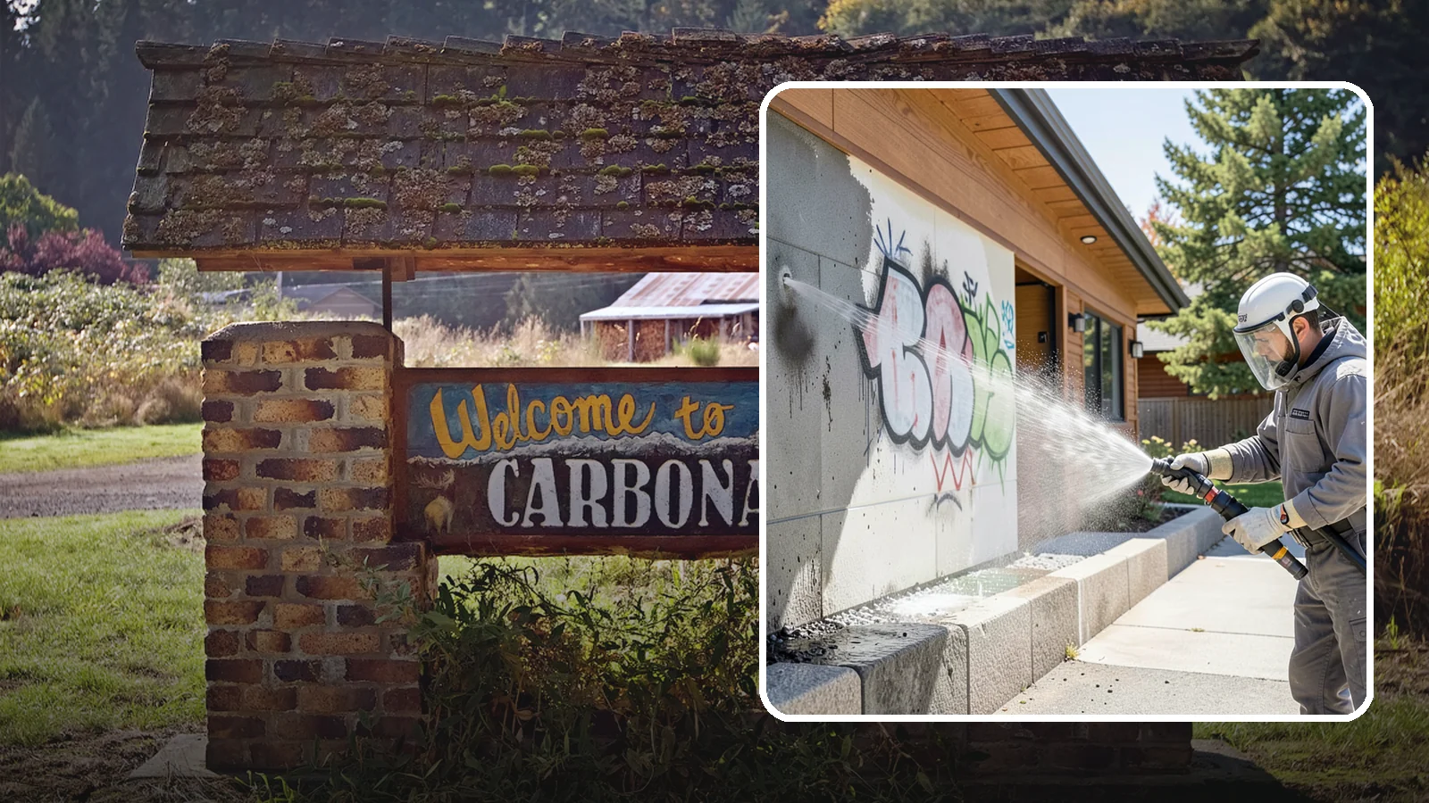 Graffiti Abatement Program in Carbonado, Pierce County, WA - A recurring graffiti-removal program for commercial properties that erases tags fast from walls, signage, and hardscapes across...
