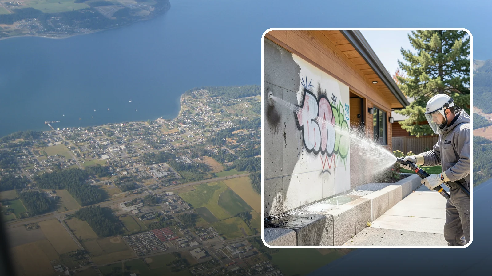 Graffiti Abatement Program in Coupeville, Island County, WA - A recurring graffiti-removal program for commercial properties that erases tags fast from walls, signage, and hardscapes across...