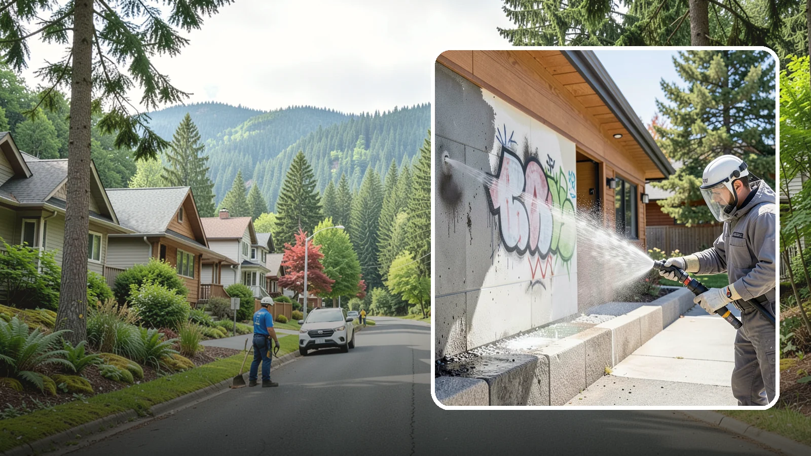 Graffiti Abatement Program in Darrington, Snohomish County, WA - A recurring graffiti-removal program for commercial properties that erases tags fast from walls, signage, and hardscapes across...
