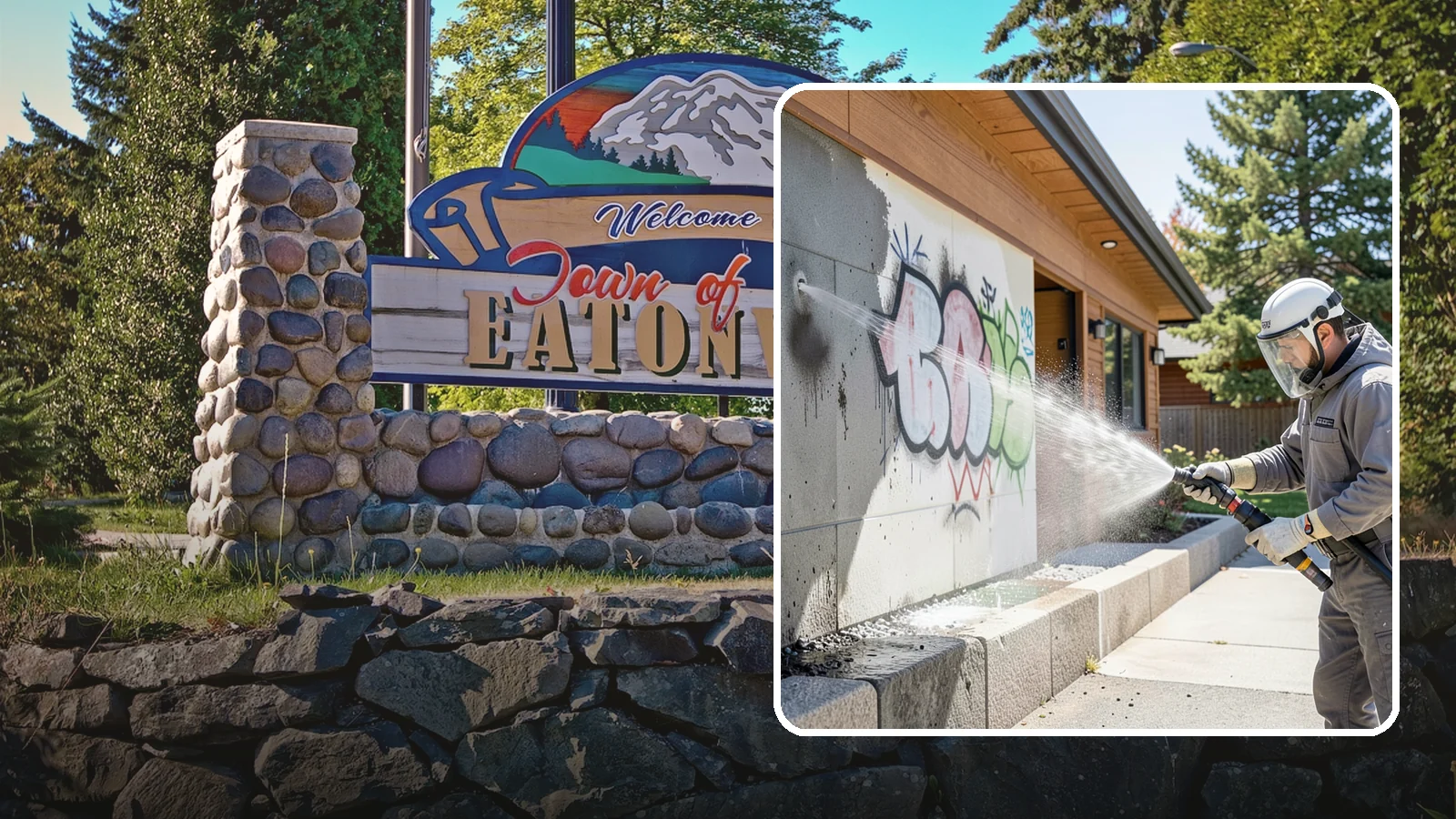 Graffiti Abatement Program in Eatonville, Pierce County, WA - A recurring graffiti-removal program for commercial properties that erases tags fast from walls, signage, and hardscapes across...