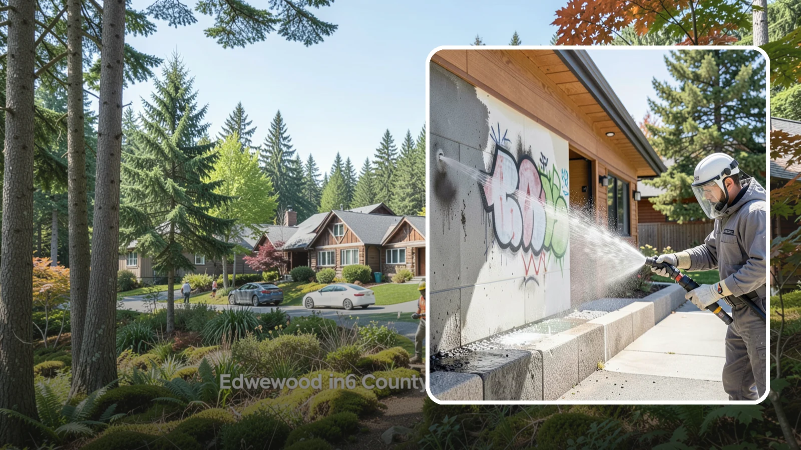 Graffiti Abatement Program in Edgewood, Pierce County, WA - A recurring graffiti-removal program for commercial properties that erases tags fast from walls, signage, and hardscapes across...