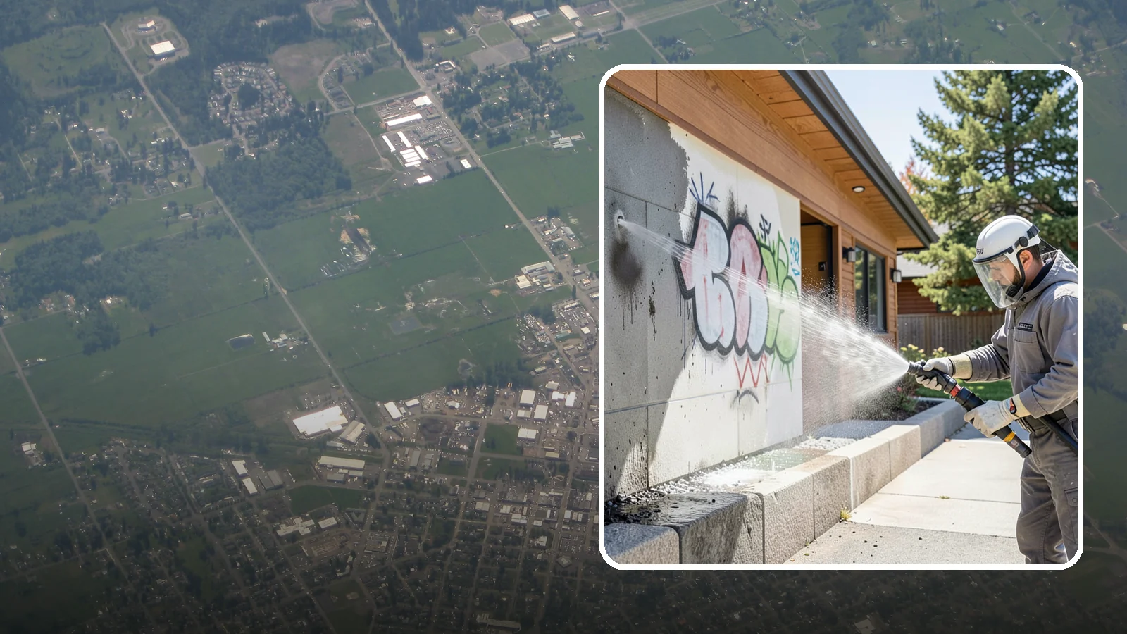 Graffiti Abatement Program in Enumclaw, King County, WA - A recurring graffiti-removal program for commercial properties that erases tags fast from walls, signage, and hardscapes across...