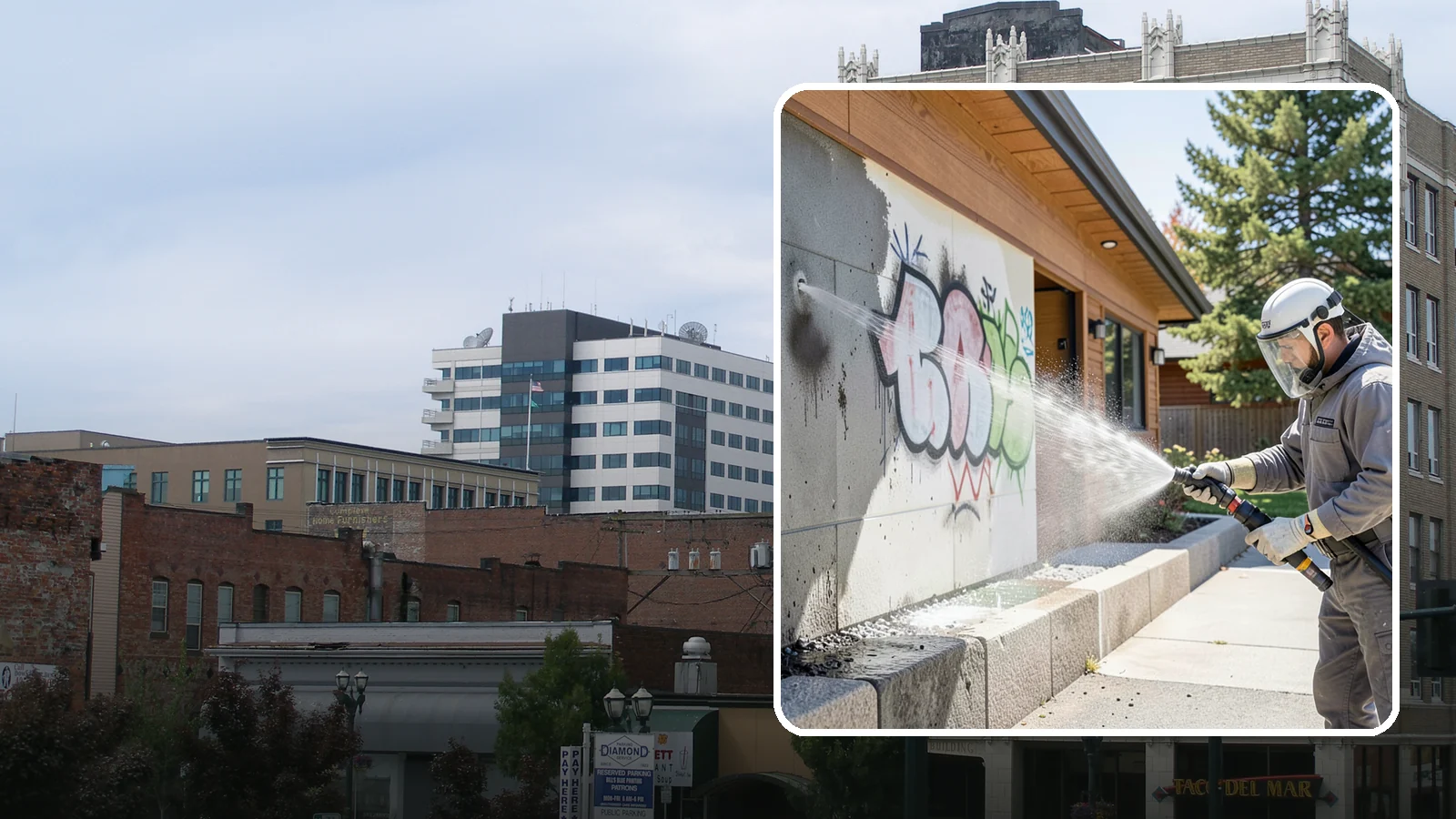 Graffiti Abatement Program in Everett, Snohomish County, WA - A recurring graffiti-removal program for commercial properties that erases tags fast from walls, signage, and hardscapes across...