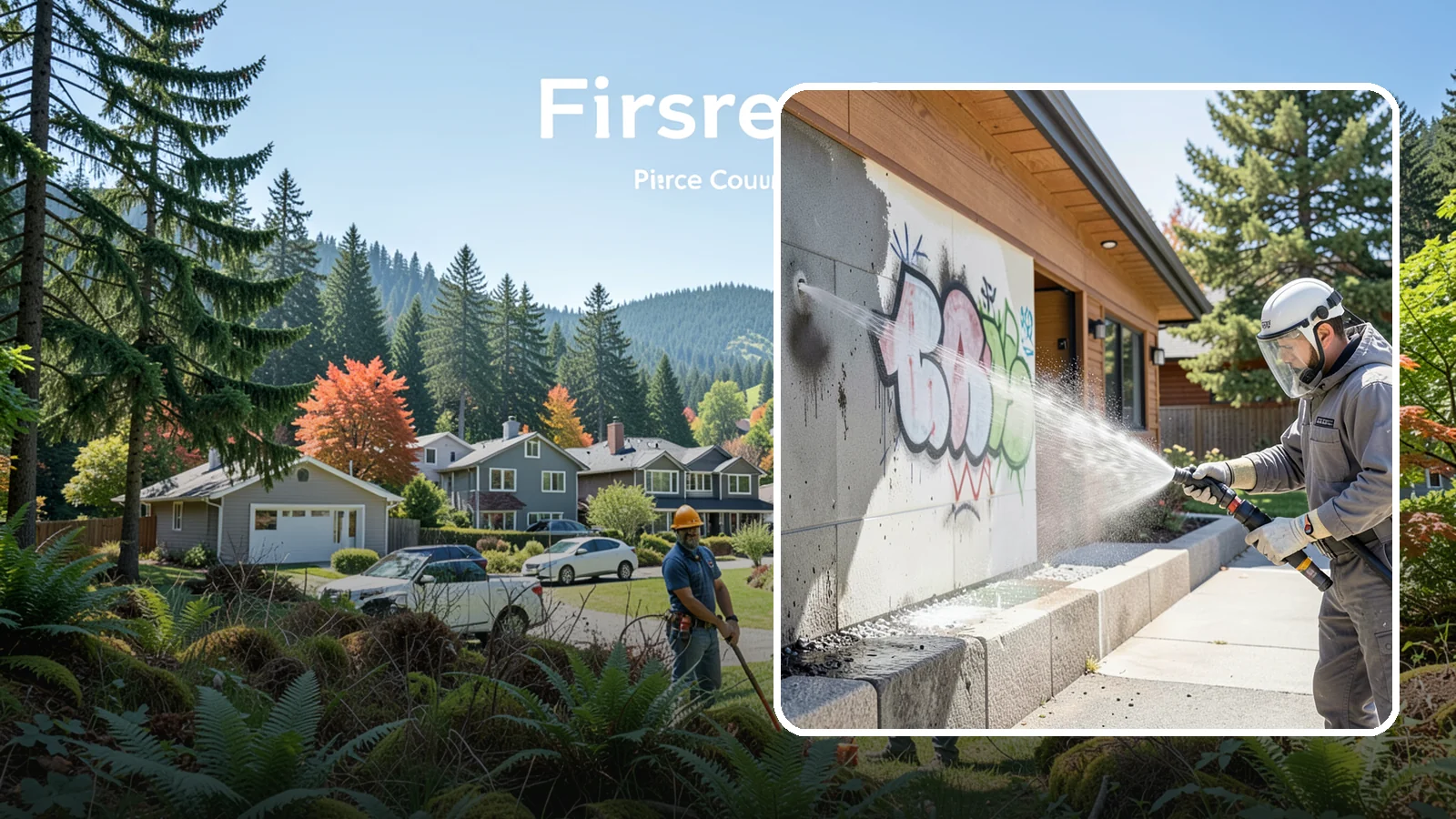 Graffiti Abatement Program in Fircrest, Pierce County, WA - A recurring graffiti-removal program for commercial properties that erases tags fast from walls, signage, and hardscapes across...