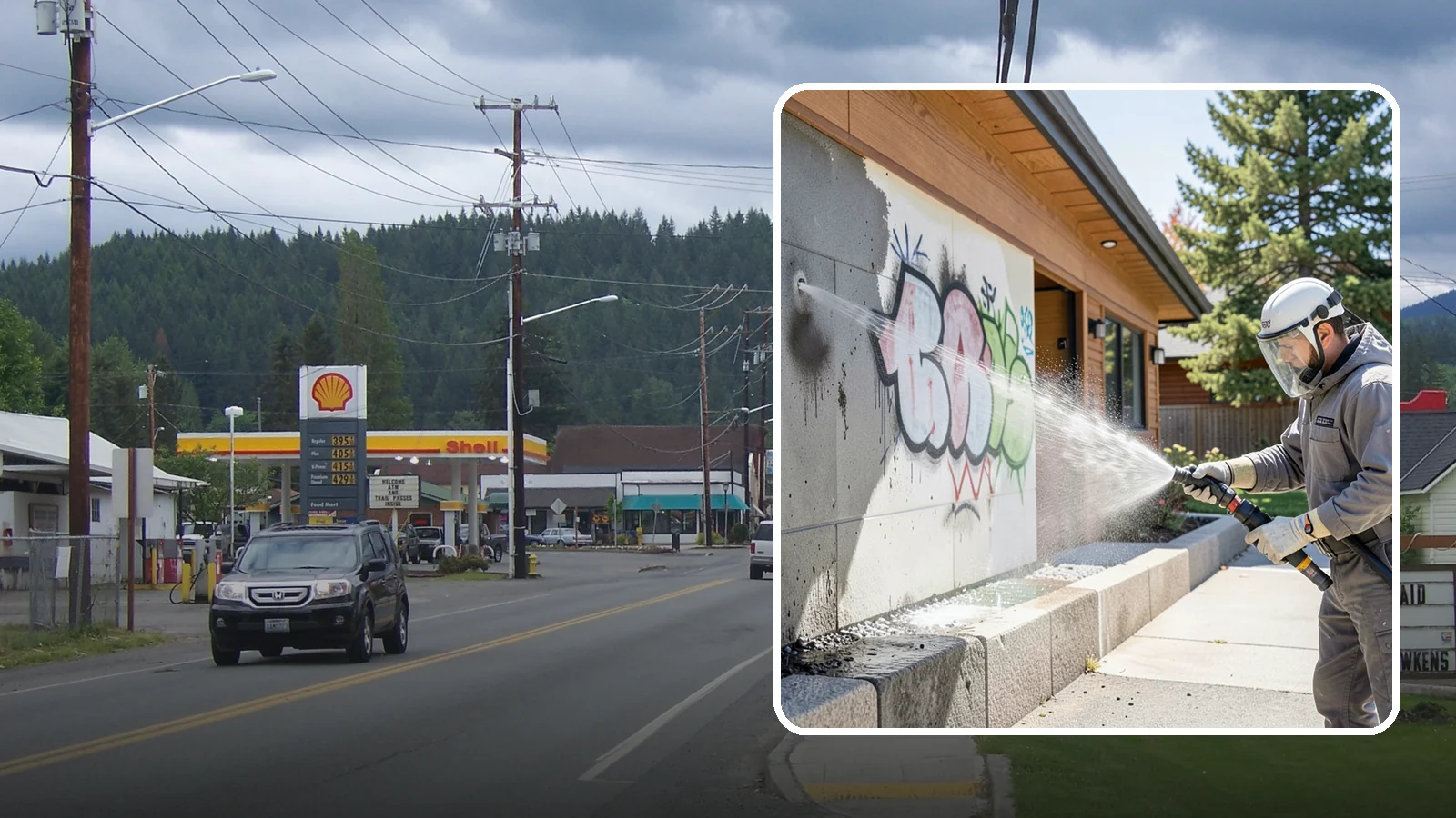 Graffiti Abatement Program in Granite Falls, Snohomish County, WA - A recurring graffiti-removal program for commercial properties that erases tags fast from walls, signage, and hardscapes across...
