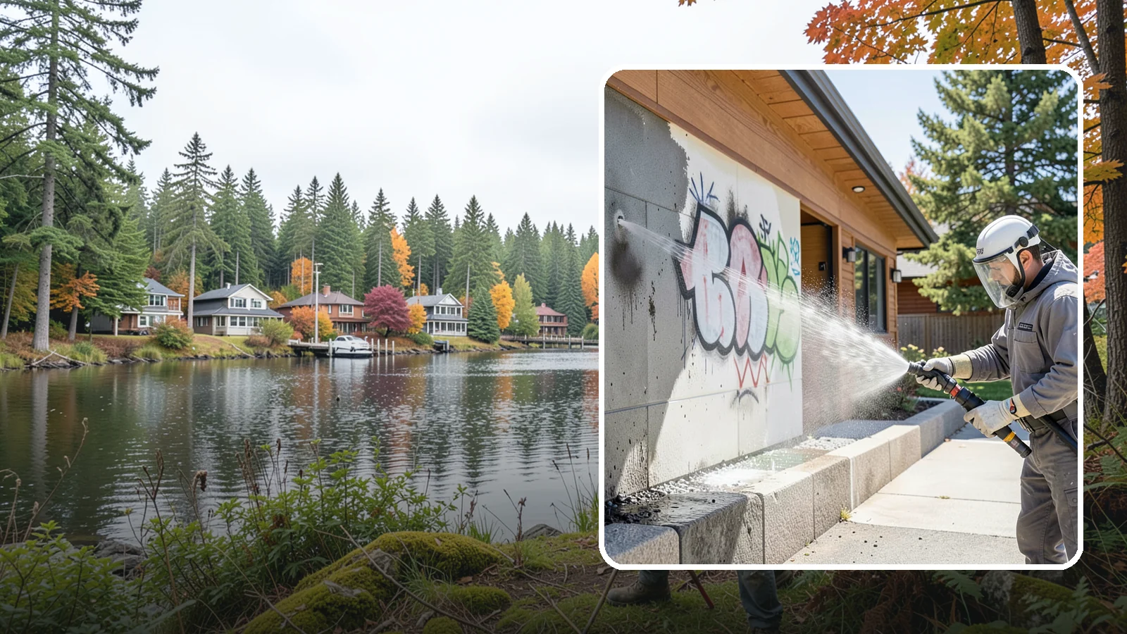 Graffiti Abatement Program in La Conner, Skagit County, WA - A recurring graffiti-removal program for commercial properties that erases tags fast from walls, signage, and hardscapes across...
