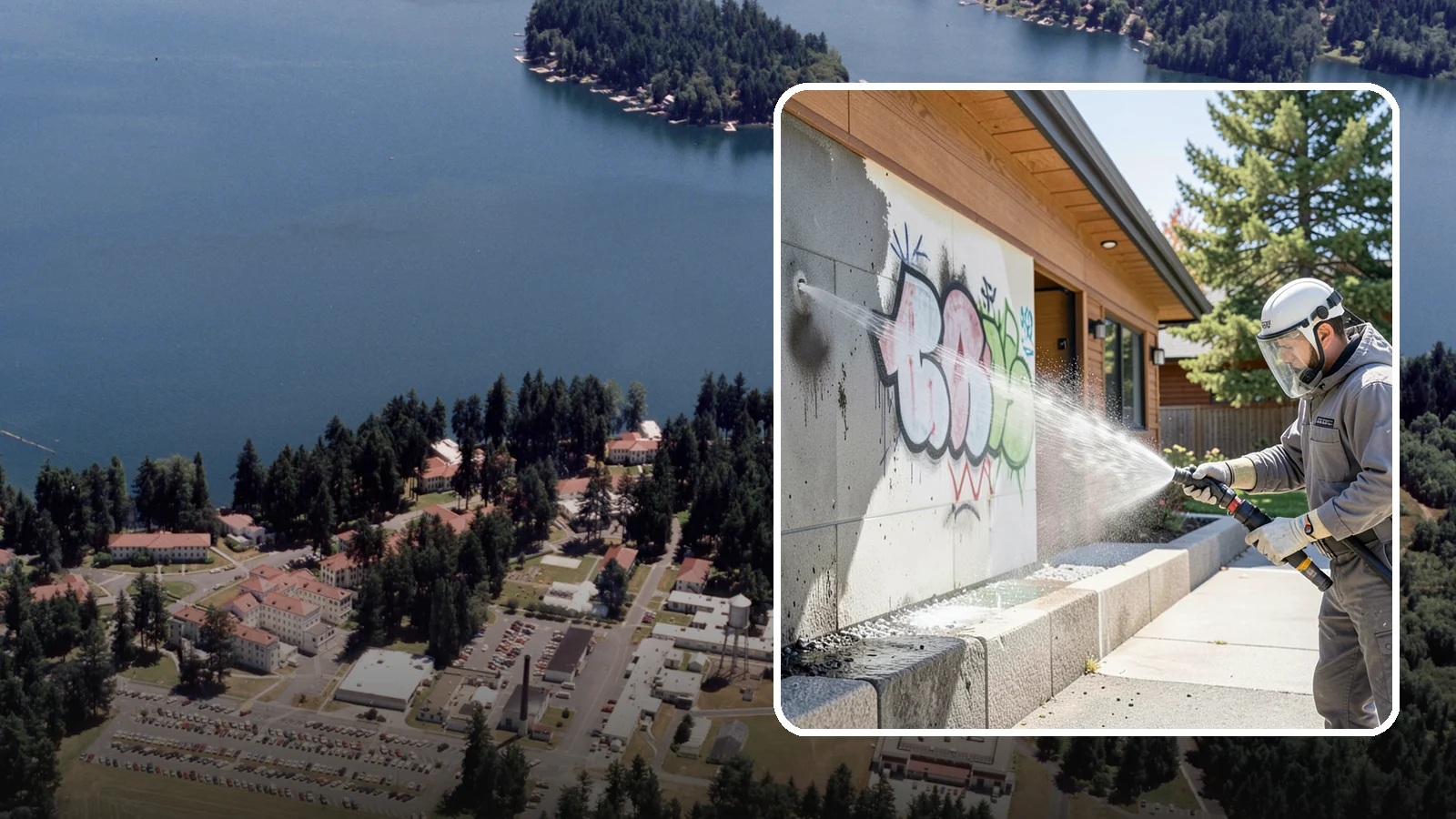 Graffiti Abatement Program in Lakewood, Pierce County, WA - A recurring graffiti-removal program for commercial properties that erases tags fast from walls, signage, and hardscapes across...